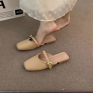 Sandalias con hebilla mental Mulleurs y MaryJane de cuero suave con cabeza redonda informal para primavera y verano, novedad de 2025, para mujer - Product Image 6