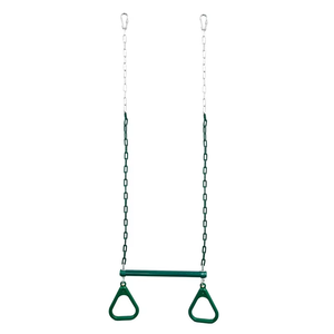 <span class=keywords><strong>Barre</strong></span> de <span class=keywords><strong>Trapeze</strong></span> pour Balançoire Extérieure pour Enfants Robuste avec Chaîne en Acier Revêtue de Plastique et Anneaux Triangulaires - Product Image 5