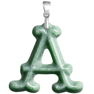 Natural Jadeite Custom-made English <b>Letter</b> Pendant with S925 <b>Silver</b> <b>Necklace</b>-Classic Style Children's Unique and Personalized. - Product Image 5