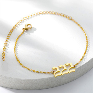 Acier inoxydable ange nombre <span class=keywords><strong>000</strong></span> <span class=keywords><strong>111</strong></span> <span class=keywords><strong>222</strong></span> 333 444 555 666 777 888 999 main poignet bracelet bijoux pour femmes - Product Image 5