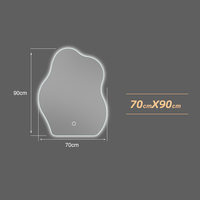 Miroir de salle de bain LED ondulé irrégulier, anti-buée, à intensité variable, tactile intelligent, rétroéclairé, miroir de vanité, vente en gros directe usine Watson Mirror