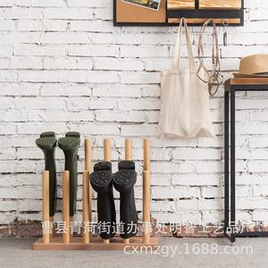 Wooden <b>Shoe</b> Rack Rain Boot Drainer Upside Down Drying <b>Storage</b> <b>Space</b> <b>Saving</b> Multi Purpose Entryway Organizer - Product Image 1