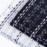Stock 250-380gsm Rouge Épais Polyester Viscose Coton Tissé Fil Teint Boucle Tweed Tissu pour Manteaux
