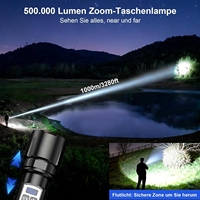Linterna LED Recargable con Función de Detección UV, Ajuste de Zoom, Rendimiento Estable y Adecuada para Uso Diario