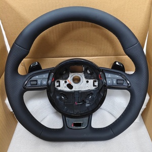 Volante in Pelle con Fondo Piatto Migliorato per <span class=keywords><strong>Audi</strong></span> <span class=keywords><strong>RS6</strong></span> B8 B9 8P A1 A3 A4 A5 A6 A7 C6 C7 S3 S4 S5 S7 Q3 Q5 Q7 - Product Image 2