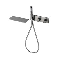 Mitigeur de douche mural gris Deao de haute qualité cascade pour baignoire baignoire douche encastrée avec poignée douche