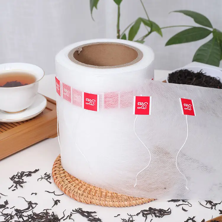 Нетканый пустой пакет, Теплоизоляционный чайный пакетик, рулон фильтровальной бумаги, персонализированный пирамидный чайный пакетик, материал со шнурком и этикеткой