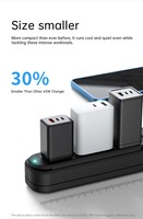 Adaptateur secteur 65W à 3 ports avec prise UK, chargeur mural rapide QC3.0 PD Type-C 2C1A pour appareils intelligents