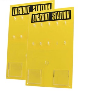 Estación de Bloqueo y Etiquetado Histay His-8723 de Alta Calidad, Montada en Pared, Recubierta de Plástico ABS Amarillo, 300x480mm, Venta al por Mayor, 10 Candados - Product Image 4
