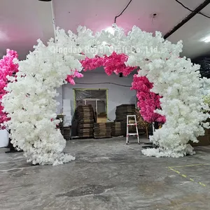 Flores brancas rosa Artificial Arch Item Cherry Blossom Tree para decoração Home Wedding