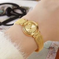 Jam Tangan Wanita Quartz Mewah BS FA1837 Gaya Retro dengan Tali Paduan Logam Model Wheat 16mm dan Dial Kaca
