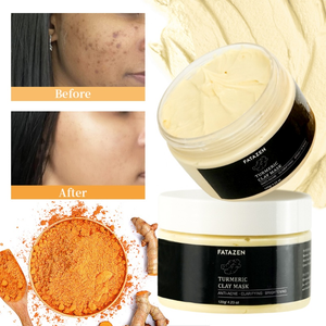 Masque d'argile au curcuma et à la vitamine C biologique en marque privée, masque facial en argile naturel végétalien, soin de la peau, masque d'argile pour homme en marque privée - Product Image 2