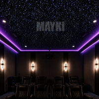 Panneau lumineux LED à fibres optiques DMX WIFI pour plafond, effet ciel étoilé, pour home cinéma et dalles de plafond acoustiques, avec étoiles scintillantes