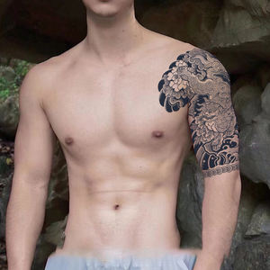 <span class=keywords><strong>Manga</strong></span> de <span class=keywords><strong>tatuaje</strong></span> temporal de medio brazo segura para la piel para hombres Diseño <span class=keywords><strong>tribal</strong></span> semipermanente impermeable - Product Image 1