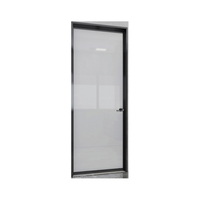Porte coulissante sur mesure pour cuisine et salle de bain, cadre en alliage d'aluminium étanche, verre dépoli, design minimaliste, finition élégante
