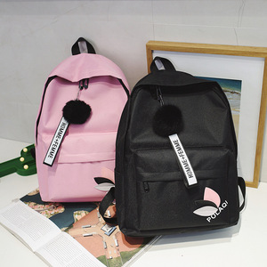 Borsa da scuola per zaino da ragazzo unisex in tela tinta unita leggera di design semplice - Product Image 2