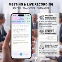 Écouteurs intra-auriculaires à réduction de bruit avec application, traducteur vocal IA en temps réel, enregistrement de réunions, méditation et suivi du sommeil