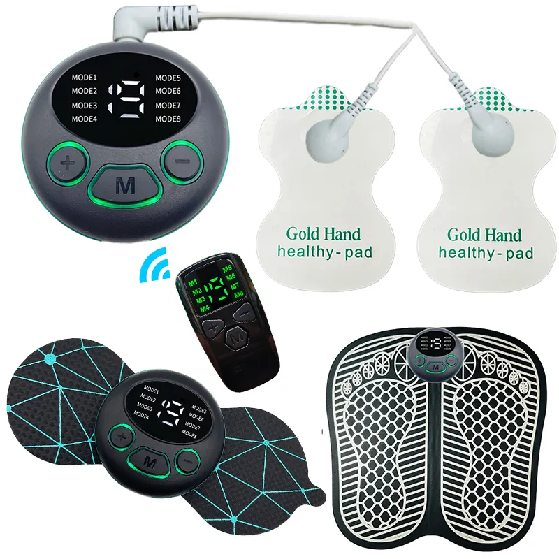 Massager do pé Eletrodos pescoço nas costas dor alívio dispositivo ems muscular estimulador Pad fisioterapia equipamentos Dezenas unidades Máquina