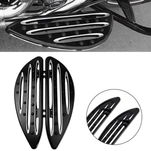 Repose-pieds avant pour moto Harley Softail Road Street Ultra Glide King, pédaliers noirs chromés - Product Image 3