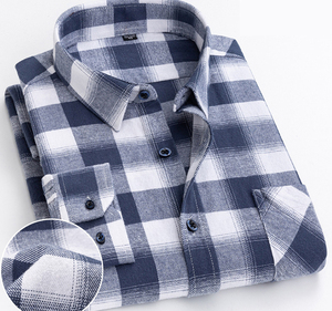 Camicie Casual OEM/ODM per uomo camicia a quadri a manica lunga elegante flanella - Product Image 1
