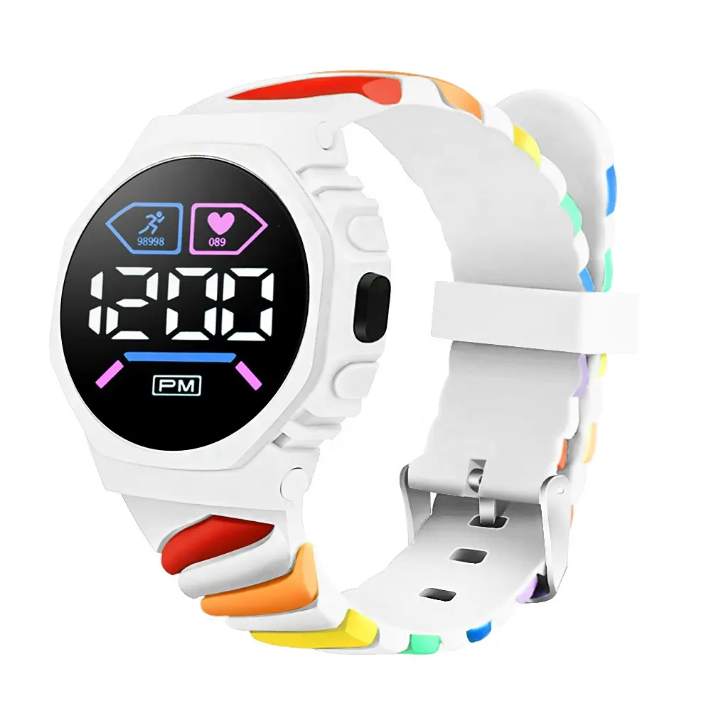 Nieuwe Led Outdoor Waterdichte Sport Touchscreen Elektronisch Horloge Tijd Jongen Meisje Meisje Meisje Digitaal Display Horloge