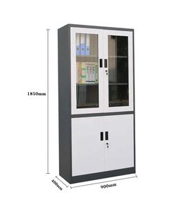 Armario de almacenamiento de <span class=keywords><strong>libros</strong></span> de acero, puerta de vidrio, oficina, escuela, barato - Product Image 4