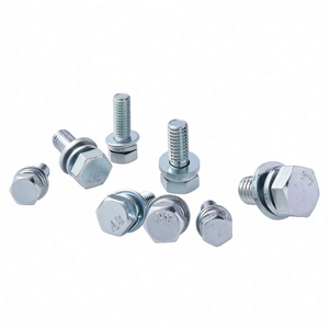 Conjunto de Perno Hexagonal Cruzado GB9074.17 de Acero al Carbono de la Mejor Calidad con Anillo de Seguridad y Arandela Plana - Product Image 1