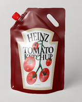 Pochette sur support en plastique imprimée personnalisée buse d'aspiration bec verseur à presser pour usage domestique-stockage de sauce ketchup tomate piment