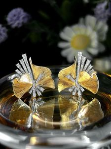 Pendientes de Diamantes Naturales con Diseño de Lazo de Mariposa en Oro Sólido de 18K de Xinfly, Joyería de Moda para Bodas - Product Image 4