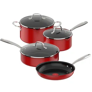 铝制炊具套装7件套锅具套装烹饪红点图案随温度变化