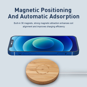 <span class=keywords><strong>Chargeur</strong></span> sans fil à <span class=keywords><strong>induction</strong></span> en bois personnalisé avec logo 2025, charge rapide en bambou 10W 7.5W 5W 15W - Product Image 4