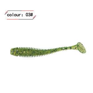 เหยื่อปลอมแบบนิ่ม 6 ชิ้น/ถุง 3 สี ทำจาก PVC พร้อมตะขอเหล็กกล้าคาร์บอนสูง สำหรับตกปลาในแม่น้ำและทะเลสาบ บรรจุภัณฑ์ - Product Image 5