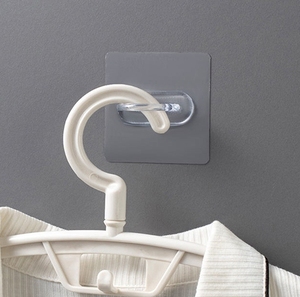 Offre Spéciale fort Transparent adhésif crochets organisateur cuisine mur stockage ventouse salle de bain cintre matière plastique - Product Image 5