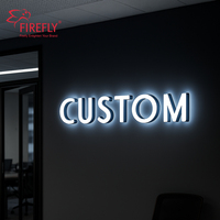 Mini enseignes LED 3D personnalisées avec logo en acrylique pour les entreprises, les lettres commerciales, la publicité, l'enseigne LED intérieure d'éclairage personnalisé