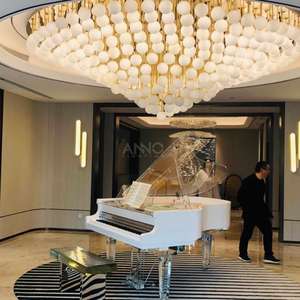 एक उच्च गुणवत्ता वाली ग्लास गेंद पेंडेंट चंडेलियर लाइट लॉबी और विला सजावट - Product Image 5