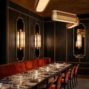 Muebles de Cafetería de Lujo, Sofá de Terciopelo Rojo, Banqueta, Mesa y Silla de Comedor Elegante para Restaurante de Hotel - Product Image 1