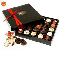 Baklava – boîtes en papier d'emballage de dattes au chocolat avec logo, emballage de noix cadeau alimentaire avec écrous de ruban