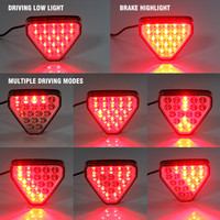 1 pièce F1 Triangle Type LED lumière de frein Signal de feu de brouillard arrière lampe d'avertissement de stationnement frein convient pour voiture camion RV 12V