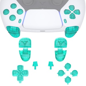 Clear Emerald Green D-pad <span class=keywords><strong>R1</strong></span> <span class=keywords><strong>L1</strong></span> <span class=keywords><strong>R2</strong></span> <span class=keywords><strong>L2</strong></span> Gatilho Share Opção Botão Facial Botão Personalizado Conjunto Completo para Controlador PS5 BDM-030/040/050 - Product Image 1
