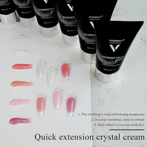 Vinimay New Shimmer Poly Gel Nail Art Acrylic Nails Excelled Led/UV Poly Gel Colors Sequin Quick Extend Gel