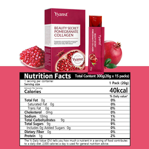 Colágeno de pescado OEM/ODM para blanquear e iluminar la piel, sin azúcar, secreto de belleza, gelatina de colágeno de granada con proteínas - Product Image 2