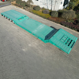 Semirremolque de plataforma baja de 19.8m con plataforma principal y 4 ejes auxiliares, capacidad de 150 toneladas, transporte de doble equipo, 5 ejes, cuello de cisne plegable - Product Image 6