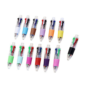 Simpatica Mini Penna a Sfera Retrattile a 4 Colori 0,7 mm con Pulsante, per Studenti e Diari (Penne con Punta in Vetro, Confezione Bulk) - Product Image 4