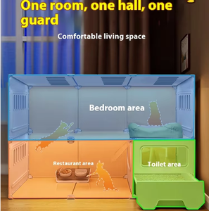 Entegre tuvalet düğmesi ile büyük uzay kapalı katı plastik kedi kafes küçük ev kedi yuva Villa kedi evi Pet mobilya - Product Image 4