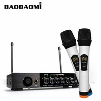 BAOBAOMI Dual Channel UHF Nirkabel untuk Mikrofon Reverb Karaoke Profesional Genggam M6-1 Multi-Plug untuk Android TV
