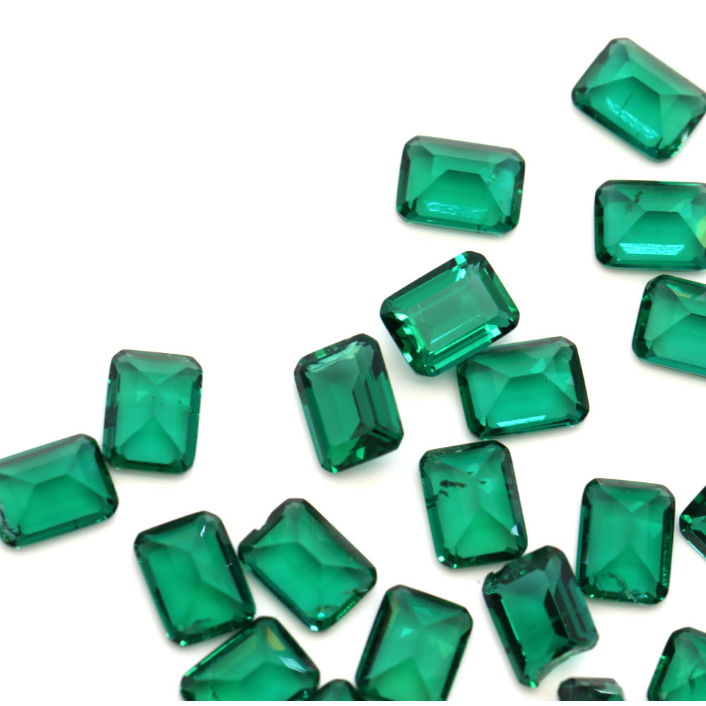 Russian large emerald cut loose stone hydrothermal grown emeralds lab created emerald loose gemstone