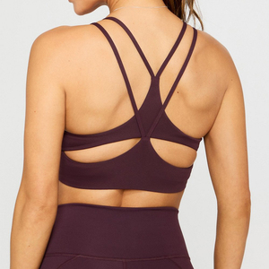 Reggiseno Sportivo da Donna Personalizzato OEM in Spandex Nylon Elasticizzato a Quattro Vie con Collo a Spaghetto per Yoga e Fitness - Product Image 3