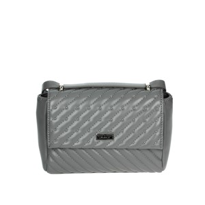 Borsa a tracolla Vintage da donna X05.001 grigia con chiusura a Zip singola con fodera portatile in PU e poliestere - Product Image 1