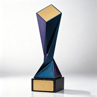 Trofeo de Resina Personalizado OEM ODM, Trofeo de Metal con Base de Mármol Negro para Regalo de Ceremonia Anual de la Empresa