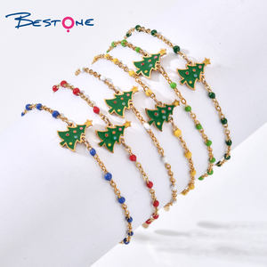 Venta al por mayor nuevo diseño pulseras de Navidad árbol de Navidad encantos mujeres pulsera de acero inoxidable - Product Image 2
